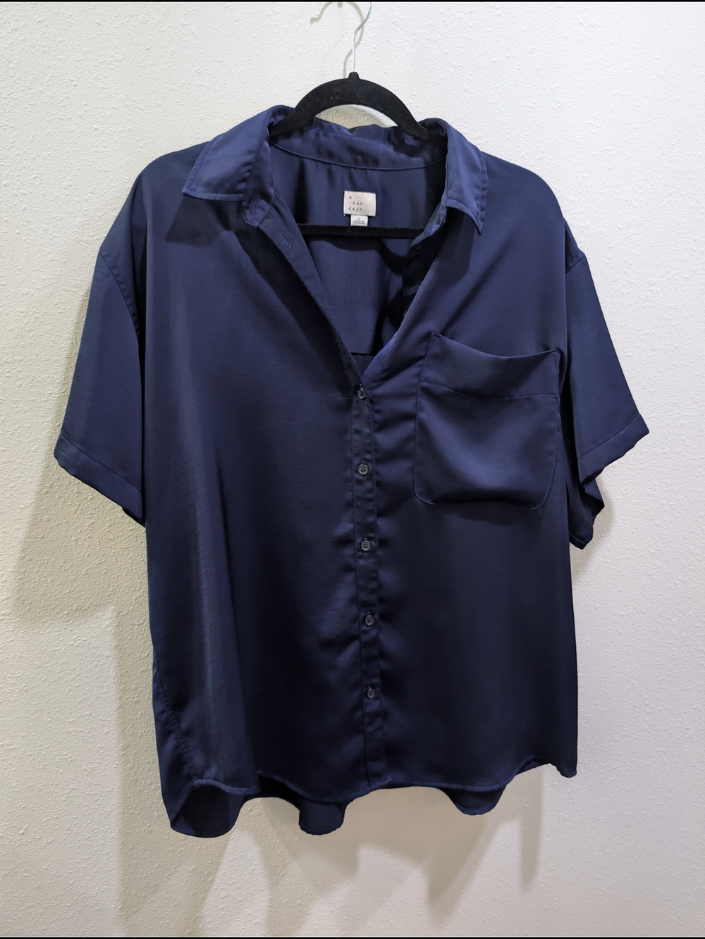 a new day Navy Short-Sleeve Button-Up Shirt